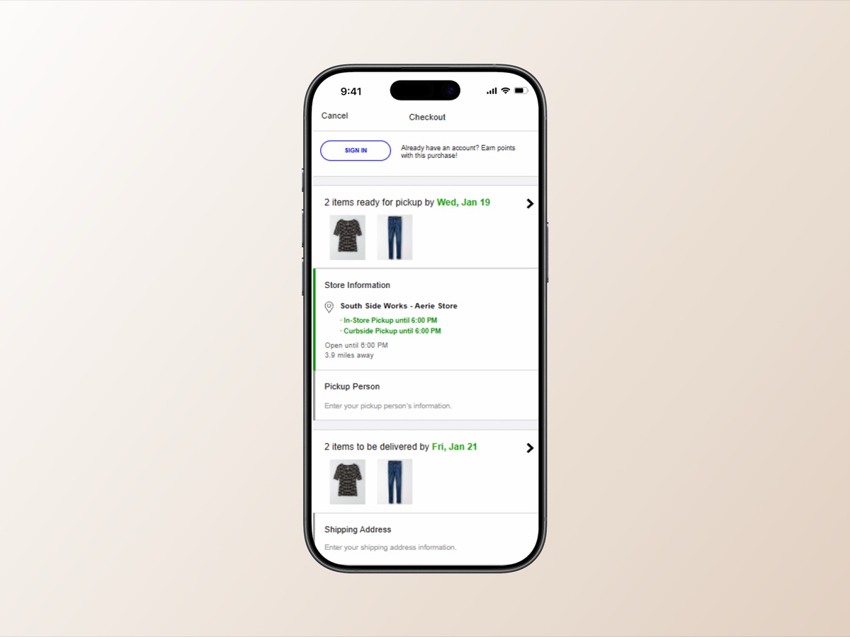 Split checkout confirmation