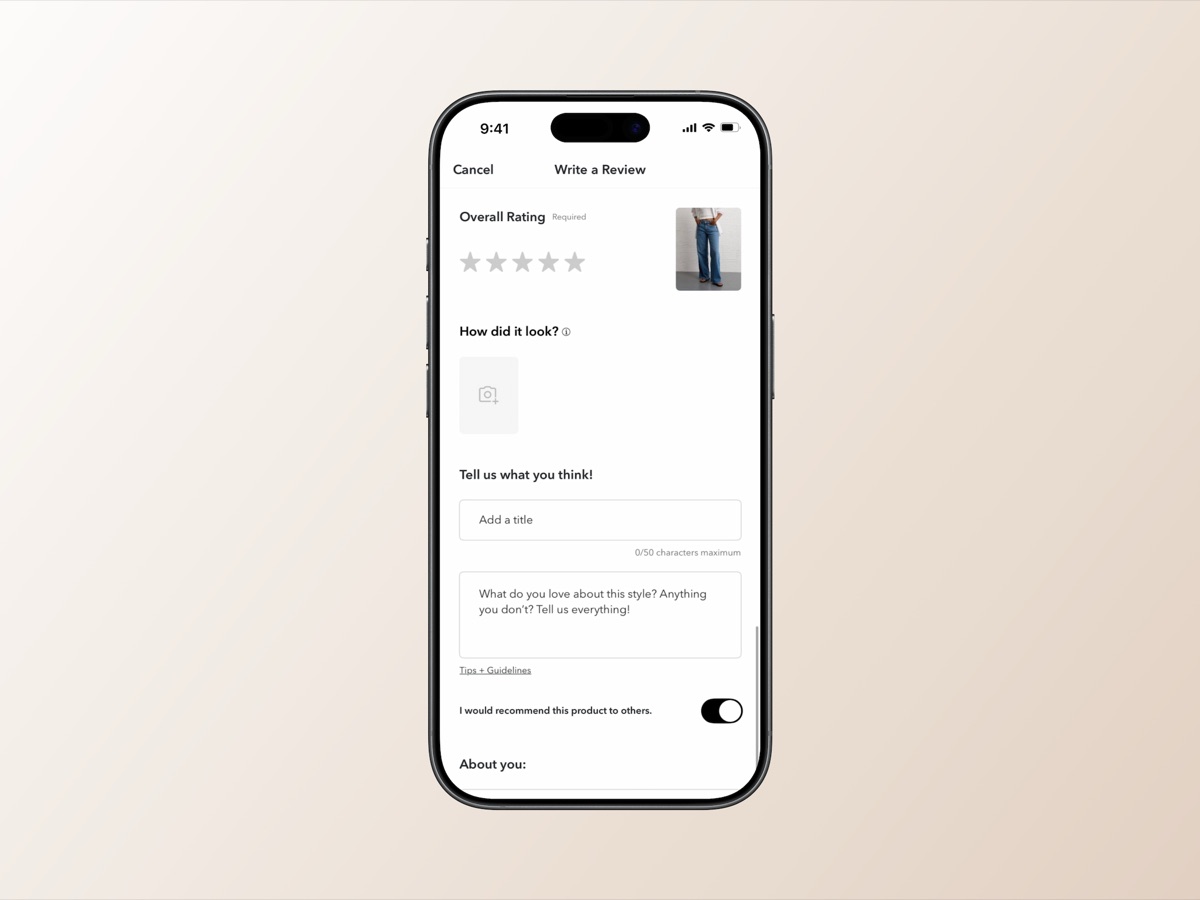 Native Write a Review flow
